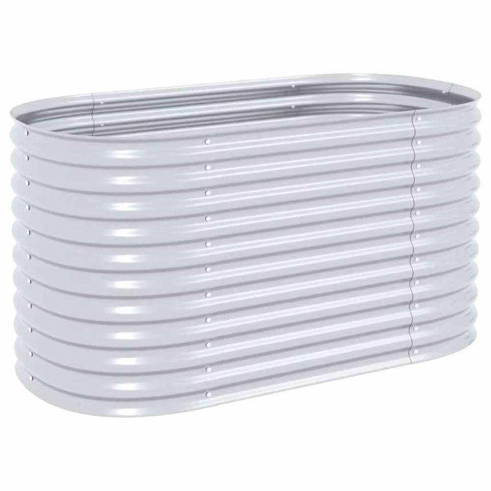 Berkfield Home Garden Galvanised Steel Raised Bed in Silver, W/D/H: 160 x 80 x 81 cm – 2