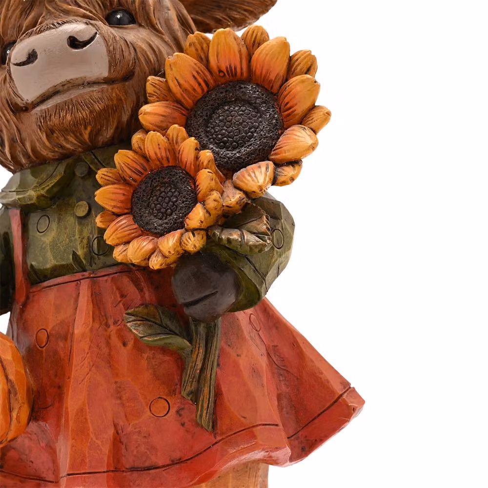 Country Living Highland Cow with Sunflowers Multicolour Tabletop Decoration – 3