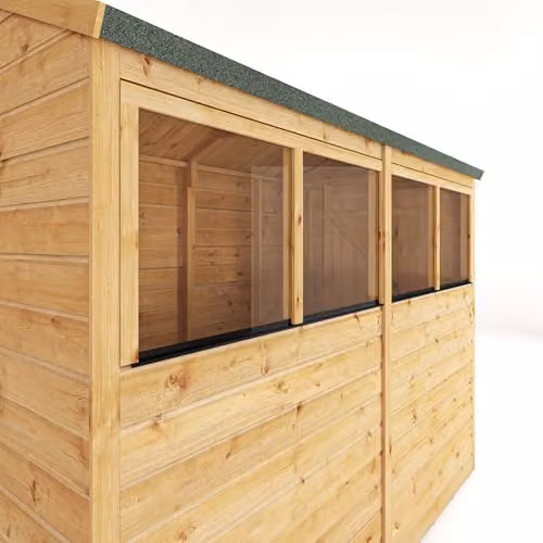 Waltons Premium Shiplap Apex Modular Wooden Garden Storage Shed in Brown with Glass Glazing, W/D/H: 240 x 120 x 180 cm – 3