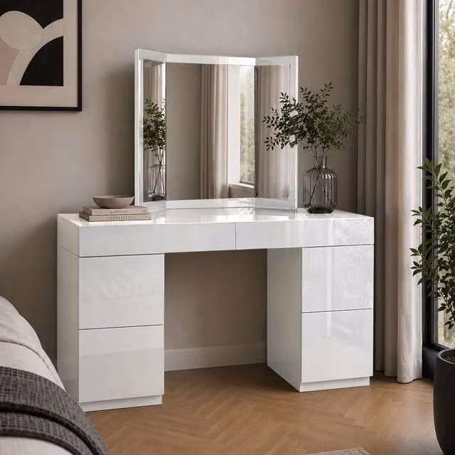 Birlea Liberty White Rectangular Tabletop Dressing Table Mirror