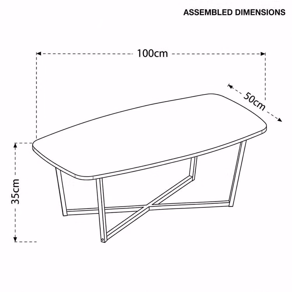 SPOT ON DEALZ Modern Rectangular Coffee Table with MDF Top and Metal Legs in Light Oak – 2