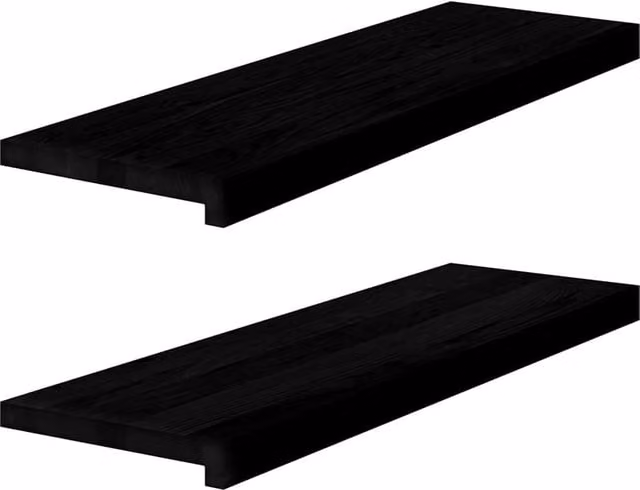 Berkfield Home Solid Oak Wood Window Sills, 2 Pieces, Dark Brown, W: 80 cm, D: 25 cm, H: 2 cm – 1