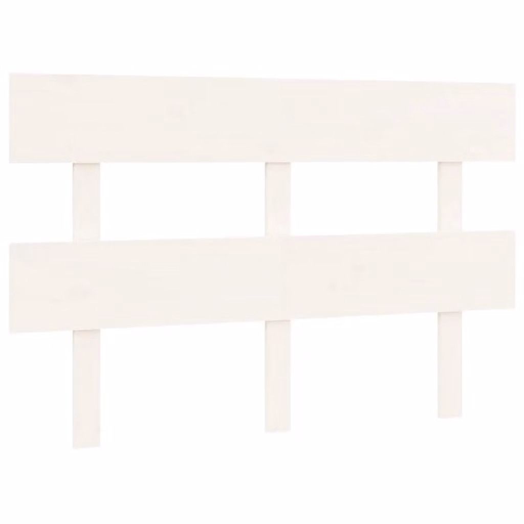 Berkfield Home White Solid Pine Wood Bed Headboard, W/D/H: 124 x 3 x 81 cm – 2