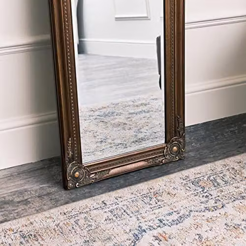 Melody Maison Vintage Gold Rectangular Wall Mirror W: 47 cm, H: 142 cm – 3