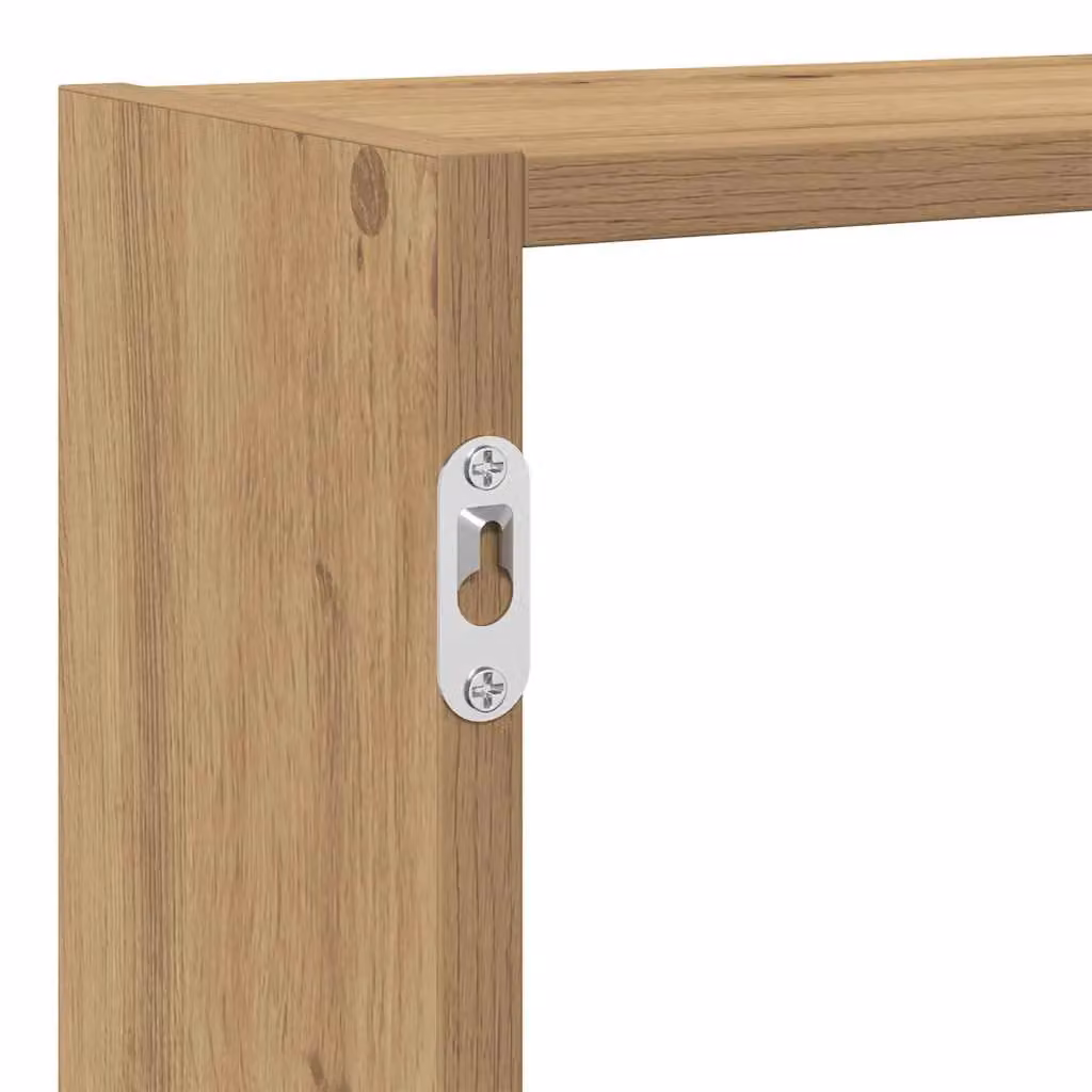 Berkfield Home Wall Mounted 7 Compartment Cube Shelf in Artisan Oak Brown – 4
