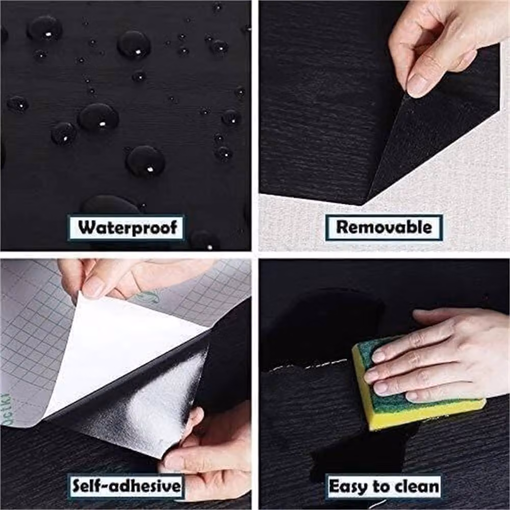 Nordara Black Wood Effect Self Adhesive Vinyl Film Sticker, 5m – 4