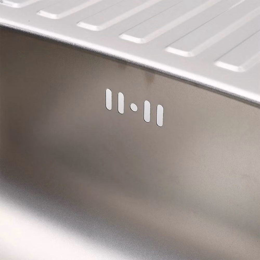 FLAVORA Stainless Steel Small Square Single Bowl Undermount Kitchen Sink in Silver, W: 100 cm, D: 52 cm – 2