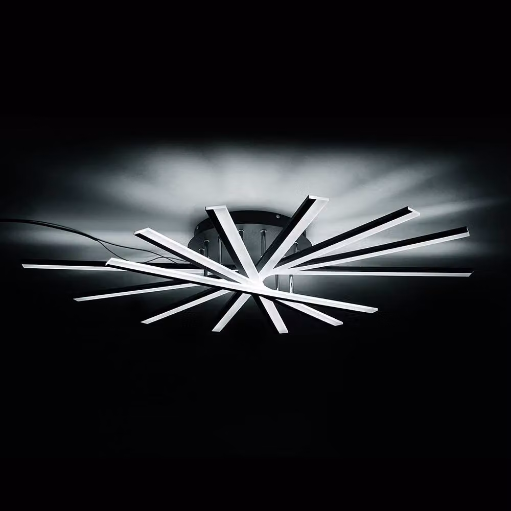Living and Home Modern 15-Light LED Sputter Ceiling Light Fixture in Black – 3