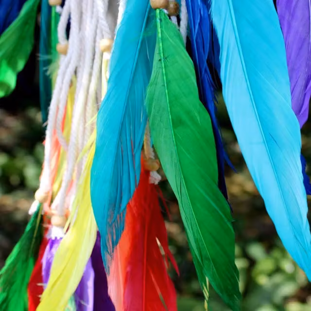 KDMK Bali Dream Catcher Medium Multi Pyramid Boho Hanging Decor in Multicolour and Yellow