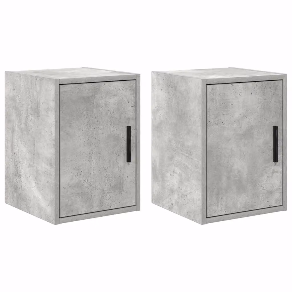 Berkfield Home Garage Wall Cabinets, 2 Piece Set in Concrete Grey Engineered Wood – 2