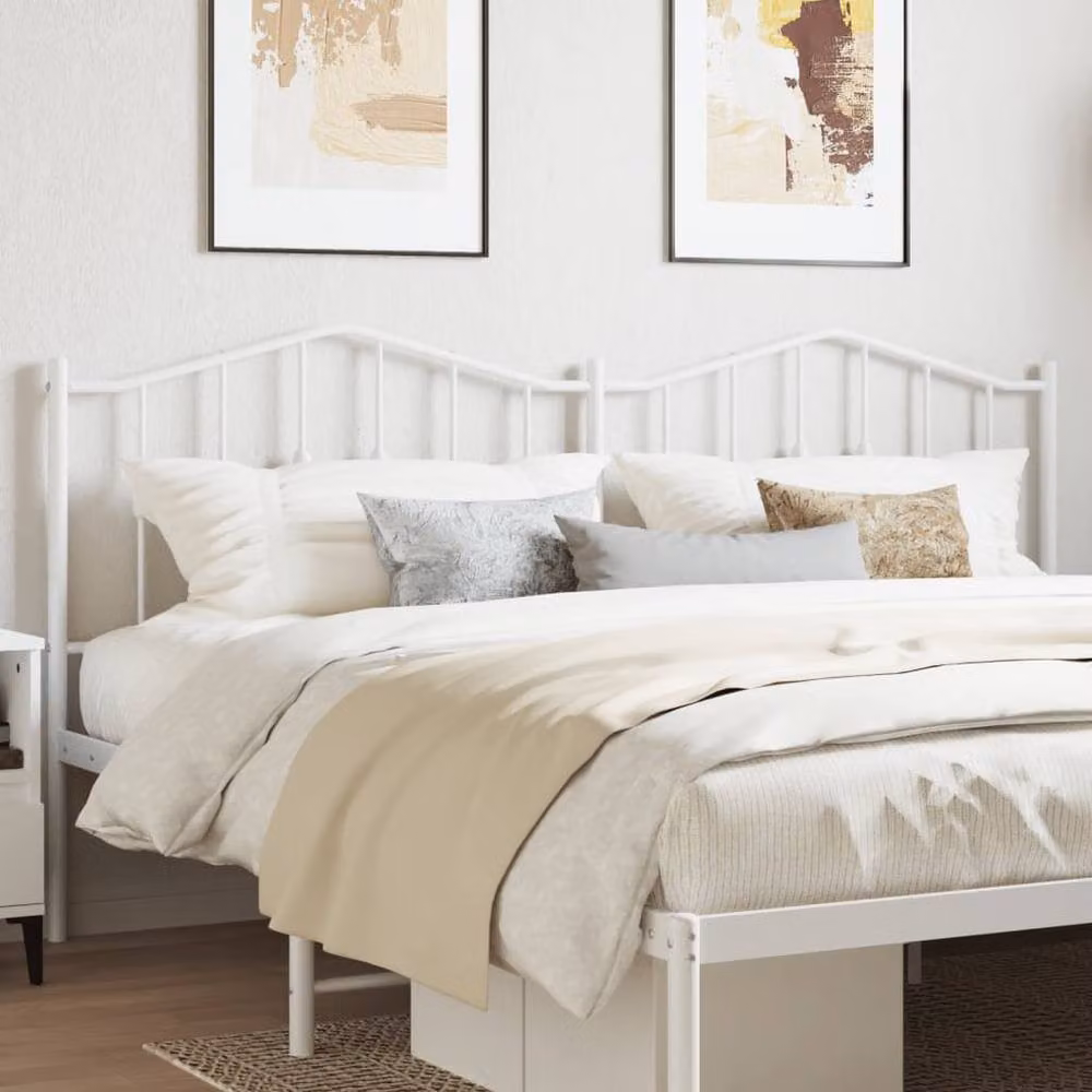 Berkfield Home Metal Headboard in White – 2