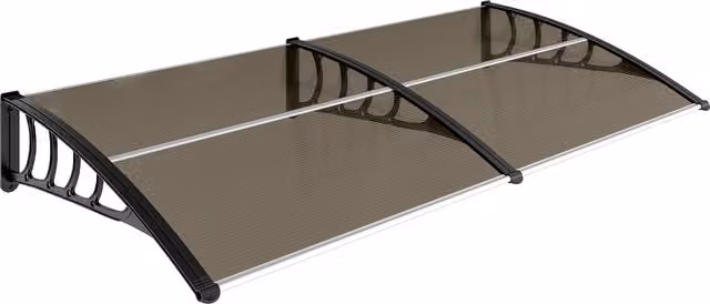 Outsunny Brown Front Door Canopy Outdoor Awning and Rain Shelter W: 200 cm, D: 96 cm
