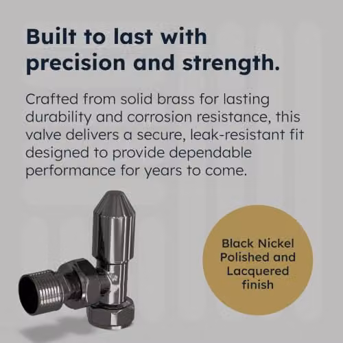 UK Radiators Derry Bold Thermostatic Radiator Valve and Lockshield Set in Black Nickel – 2