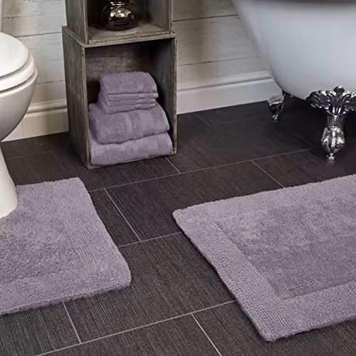 Allure Bath Fashions Pack of 3 Fluffy Egyptian Cotton Towels with Border in Purple, W/H: 70 x 120 cm – 4