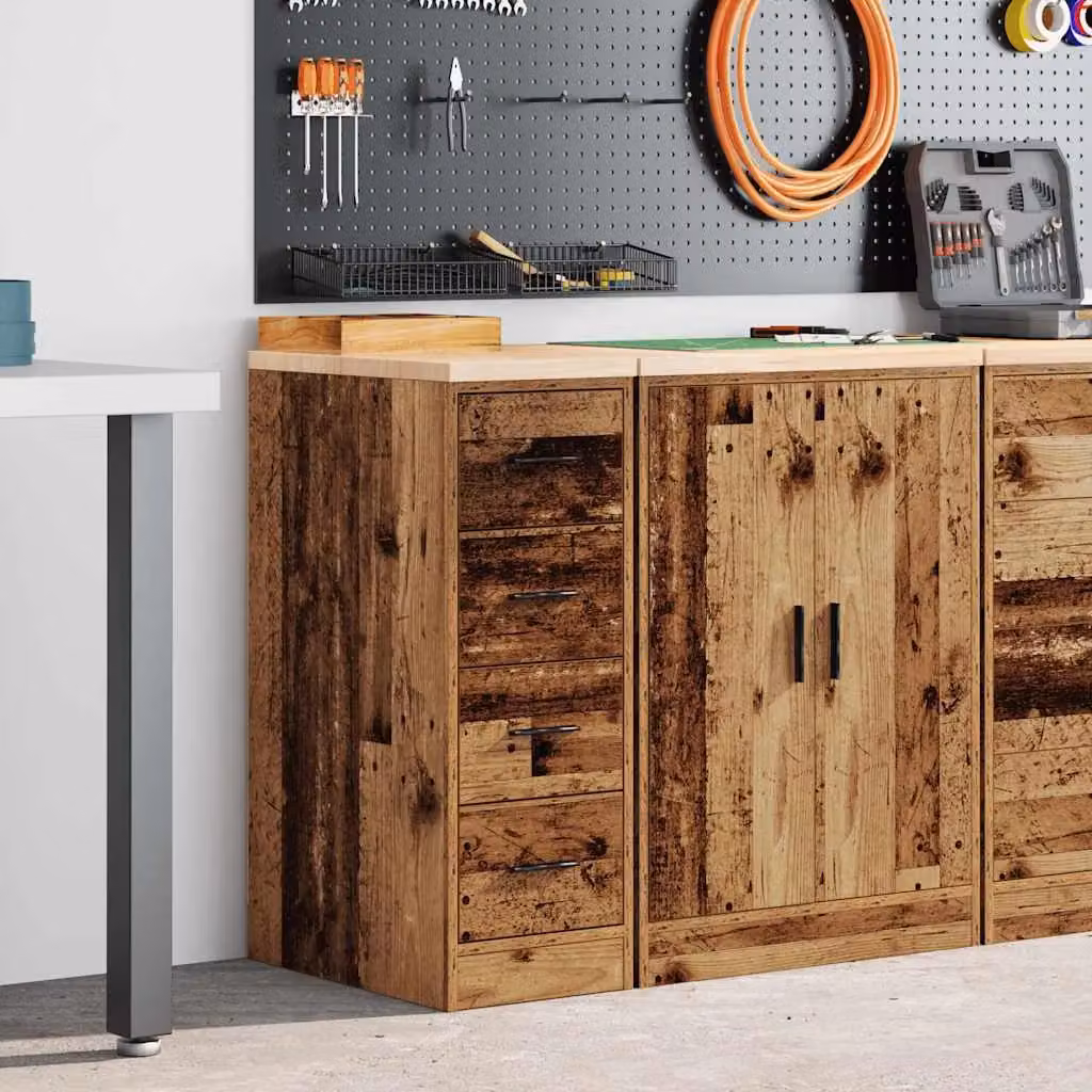 Berkfield Home Garage Storage Cabinet in Brown Solid Pine Wood, W/D/H: 30 x 51 x 85 cm – 3
