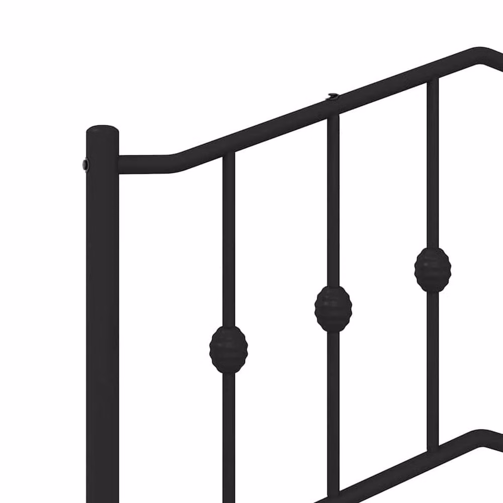 Berkfield Home Classic Metal Headboard in Matt Black – 3