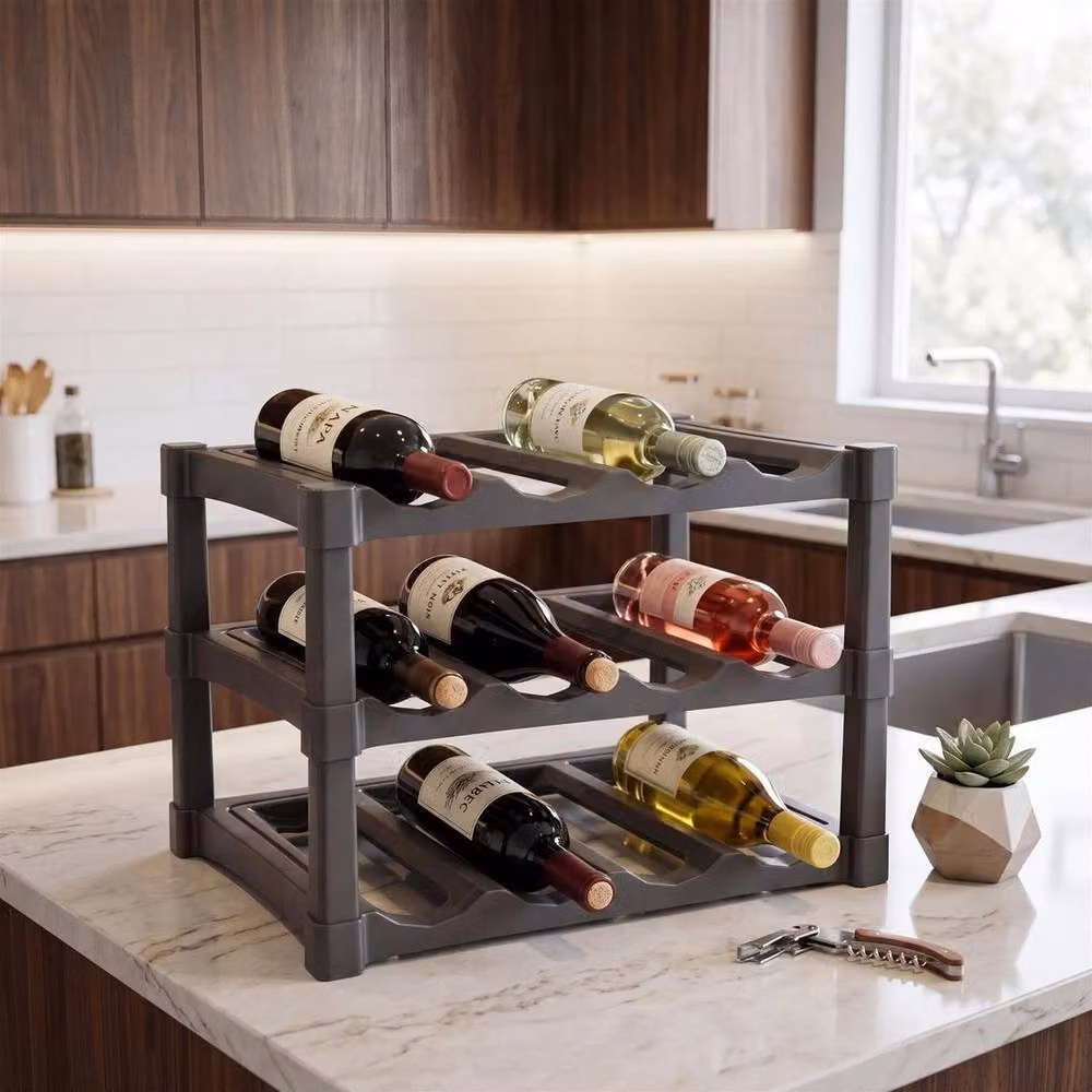 SPETLEK Stackable 3 Tier Free Standing Wine Rack in Matt Black, 12 Bottle Capacity – 2