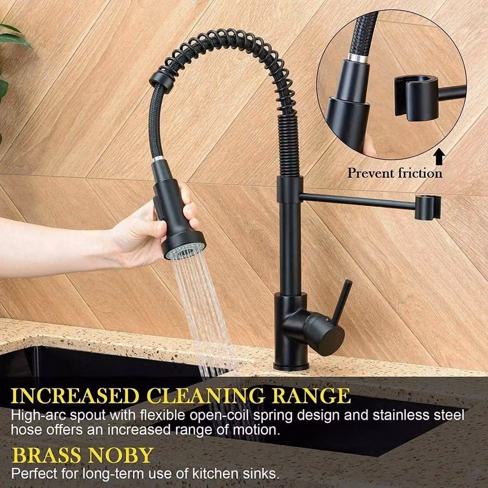 SPETLEK Matt Black Monobloc Single Lever Kitchen Sink Mixer Tap – 3