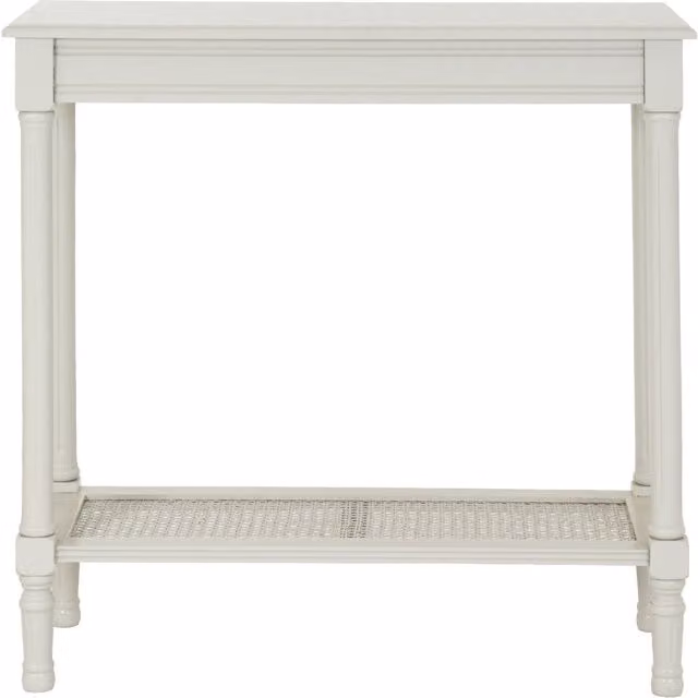 KDMK Belmont White Rattan Rectangular Console Table