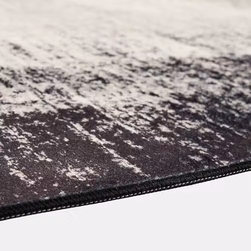 OHS Abstract Vintage Washable Non Slip Area Rug, W/D/H: 170 x 120 cm, Beige, Black and White – 3