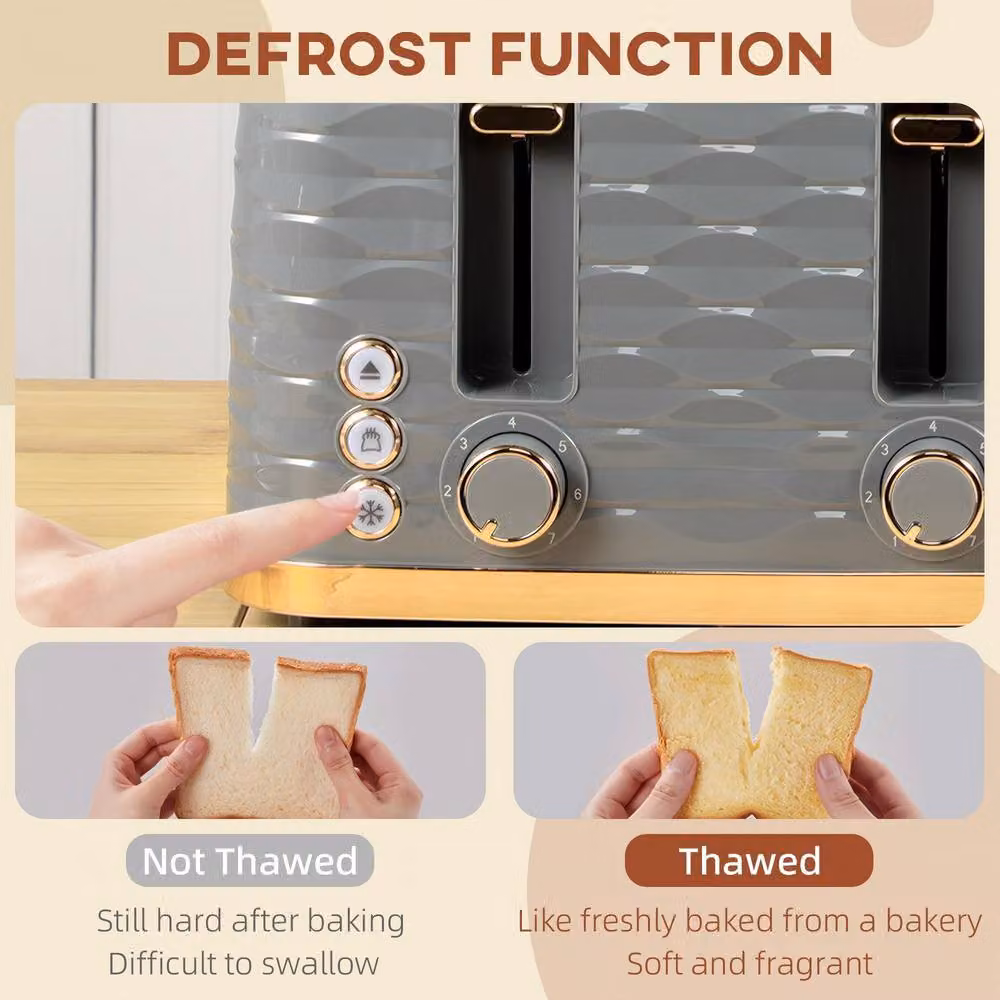 STILVORA 4 Slice Toaster with 7 Toasting Levels in Grey – 4