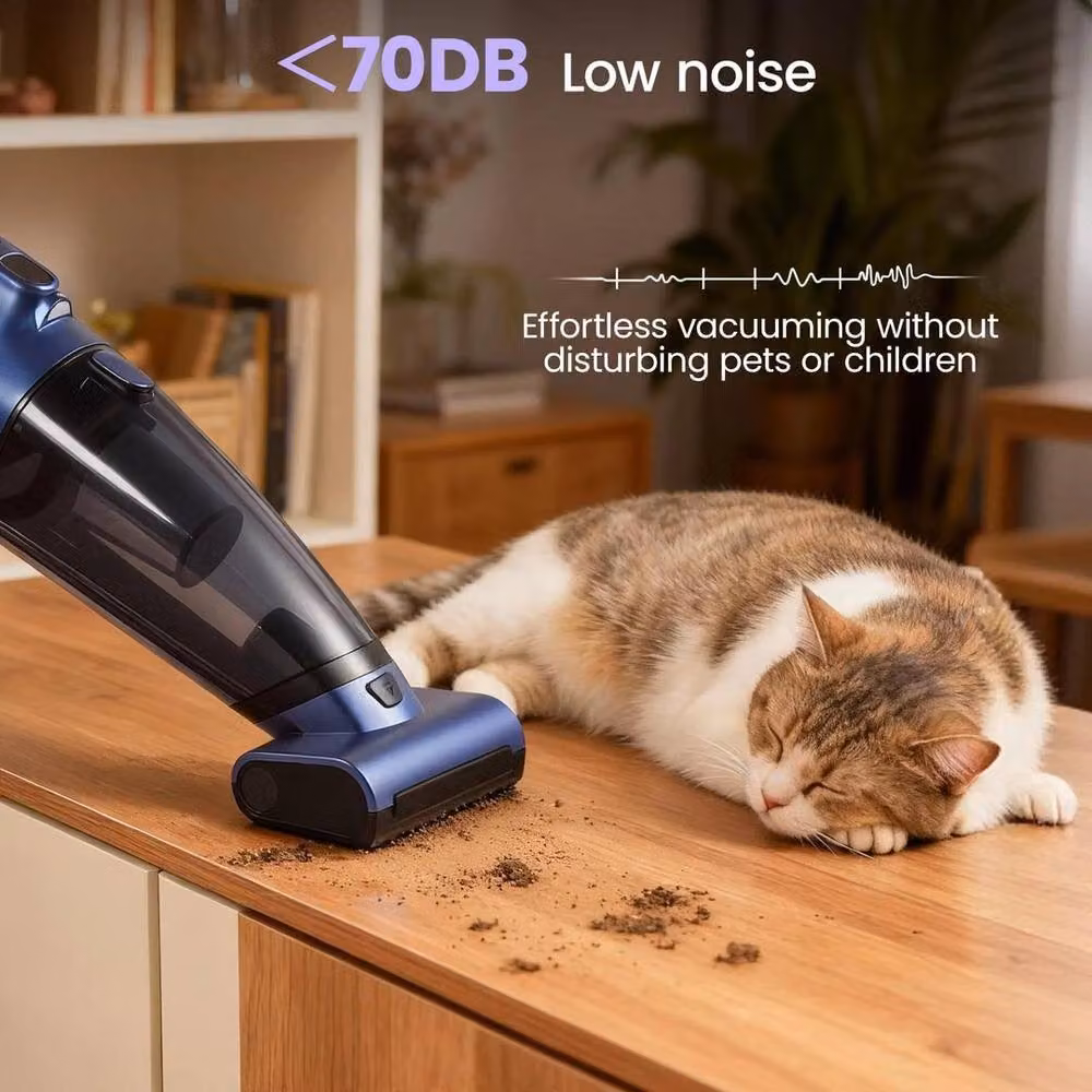 EONLION Handheld Cordless Rechargeable Car Vacuum Cleaner for Pet Hair in Blue, H: 100 cm – 3