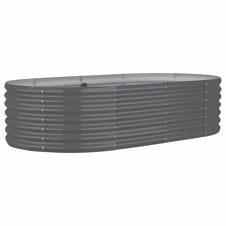 Berkfield Home Garden Steel Raised Bed, Grey, W: 152 cm, D: 80 cm, H: 36 cm