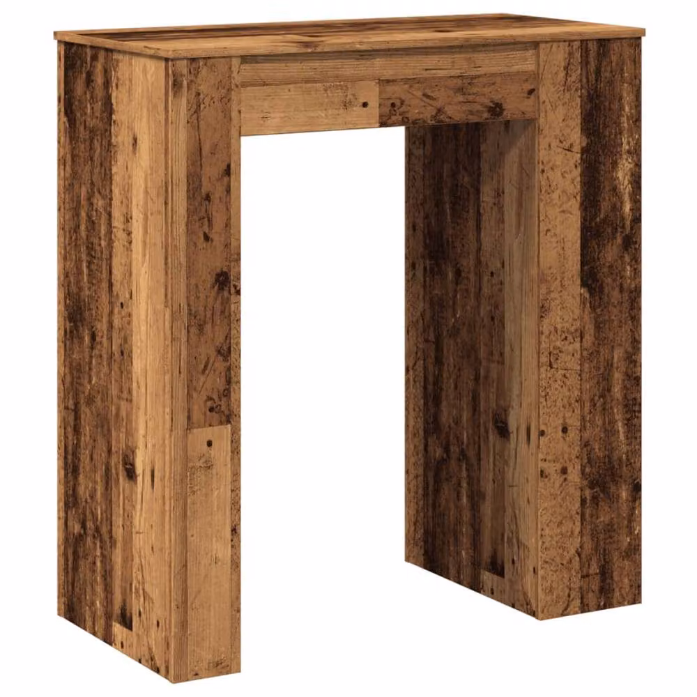 Berkfield Home Bar Table with Racks in Old Wood Brown, W/D/H: 95 x 47 x 103.5 cm – 5
