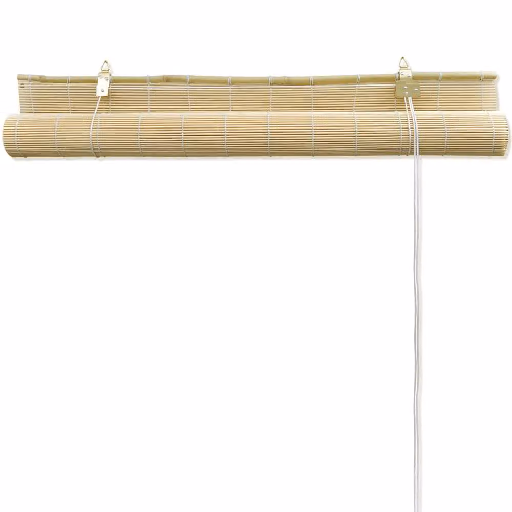 Berkfield Home Natural Bamboo Roller Blinds, Beige, W: 150 cm, H: 220 cm – 2