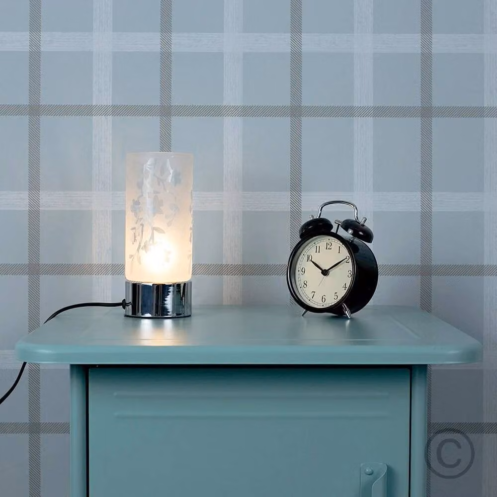 FORGEVIO Dimmable Touch Table Lamp in White and Chrome, Height: 19 cm – 3