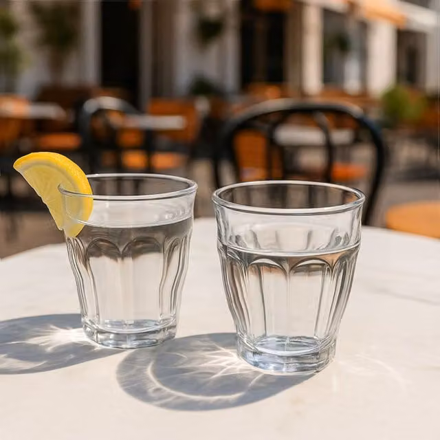 Argon Tableware Geometric Fluted Glass Tumblers, 210ml, Clear, Set of 12