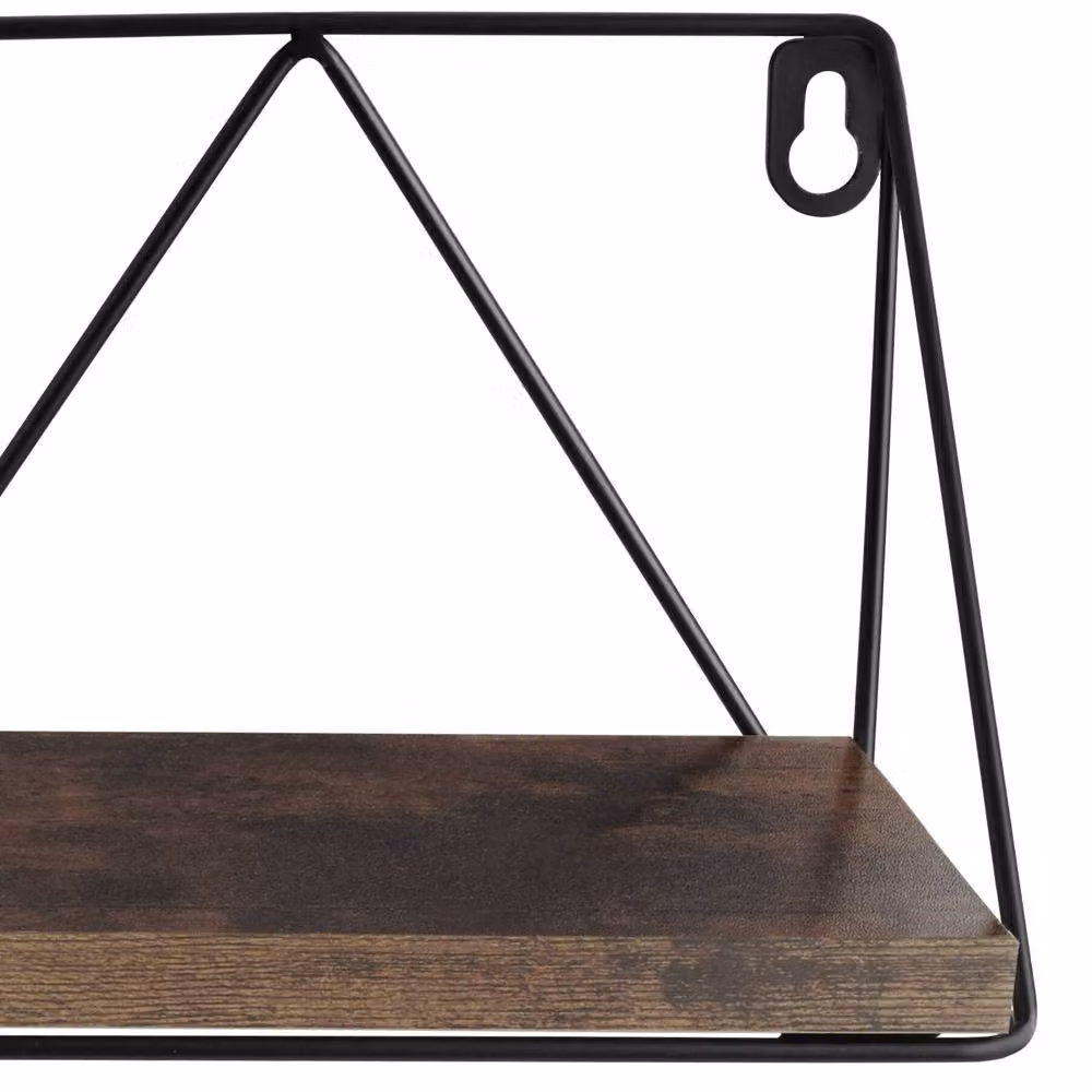 tectake Rockport Industrial Wall Mounted Shelves in Brown – 7