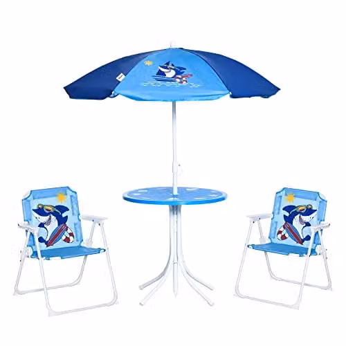 Outsunny Kids Outdoor Folding Bistro Table and Chair Set, Blue