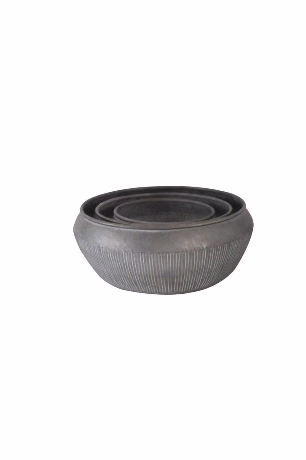 KDMD Creation Legacy Grey Zinc Metal Bowl Planters Set of 3 – 2