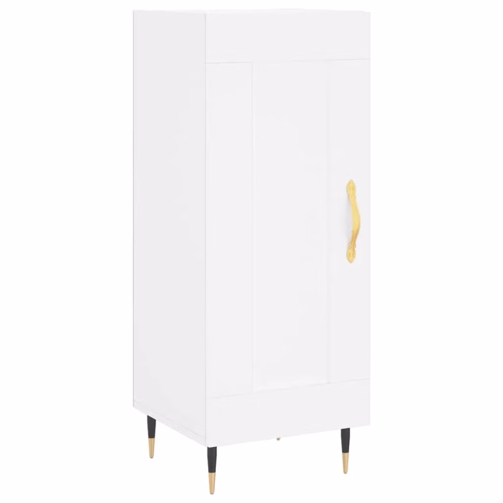 Berkfield Home White Modern Sideboard in Matt Engineered Wood W/D/H: 34.5 x 34 x 90 cm – 2