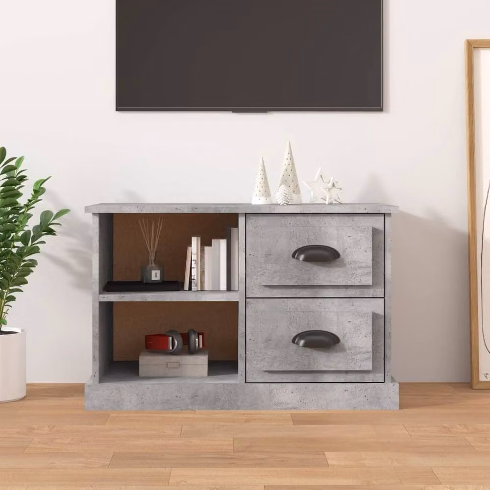Berkfield Home TV Cabinet in Concrete Grey, W/D/H: 73 x 35.5 x 47.5 cm – 2