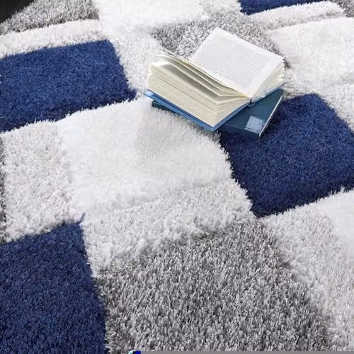 Phoenox Textiles Limited Origins 3D Geometric Shaggy Rug in Navy Blue, W: 160 cm, D: 230 cm – 4