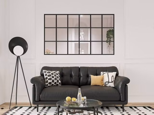 Vente-unique Orangery-Style Powder-Coated Glass Partition in Black, W: 180 cm, H: 105 cm – 1