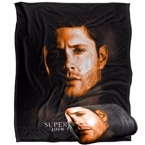 LOGOVISION Supernatural Dean Winchester Portrait Super Soft Fleece Throw Blanket, Multicolour, W: 152 cm, D: 127 cm – 1