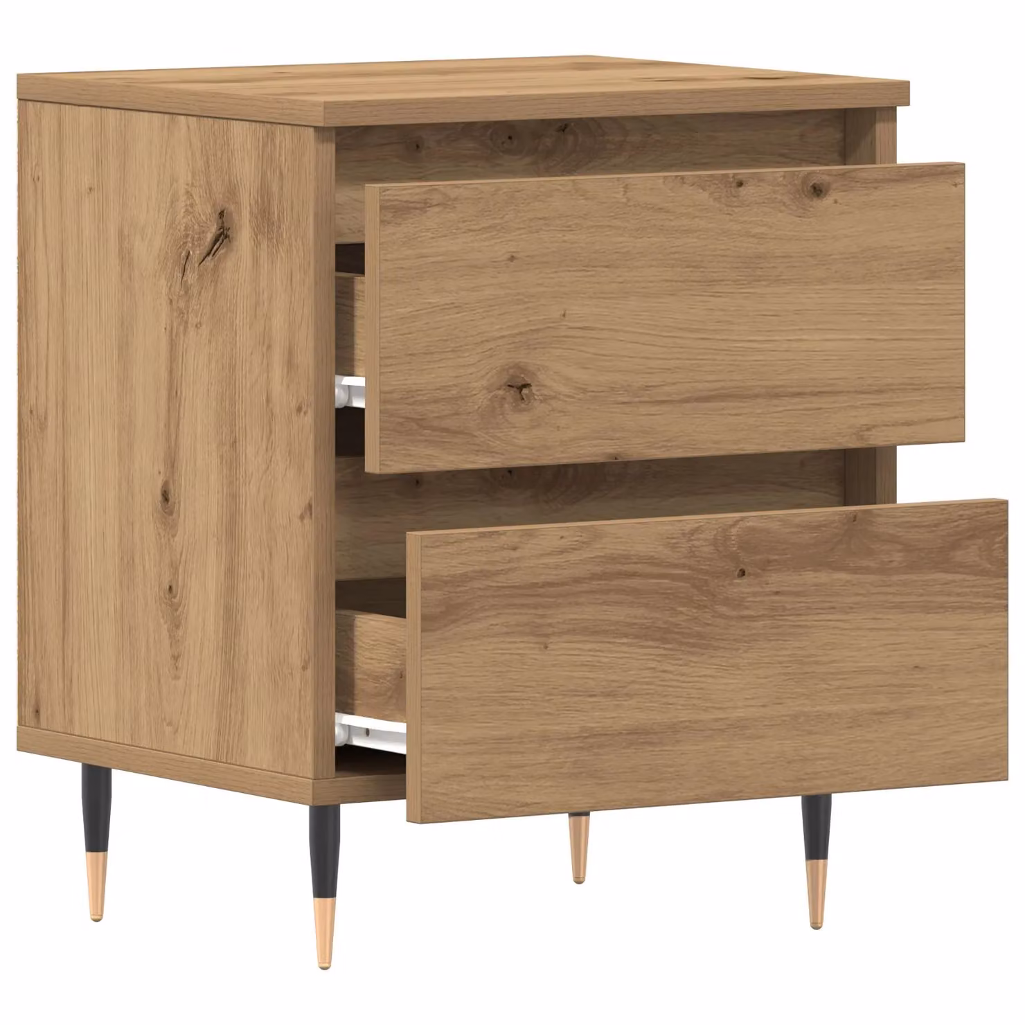 Berkfield Home Set of 2 Artisan Oak Bedside Cabinets, Brown, W/D/H: 40 x 35 x 50 cm – 3
