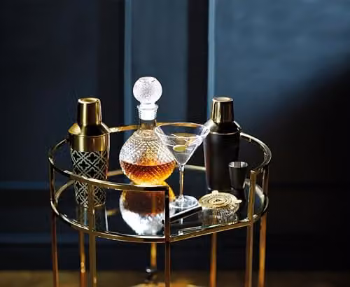 BarCraft Geometric Cut Glass Whisky Decanter with Stopper, 1 l, Transparent – 3