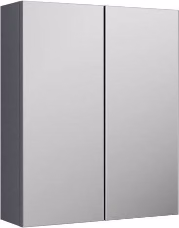 Balterley Grey 50/50 Split Mirrored Bathroom Cabinet, W/D/H: 60 x 18 x 71.5 cm – 1