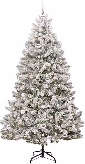 Berkfield Home Elegant Artificial Christmas Tree in Green and White, Height: 210 cm – 1