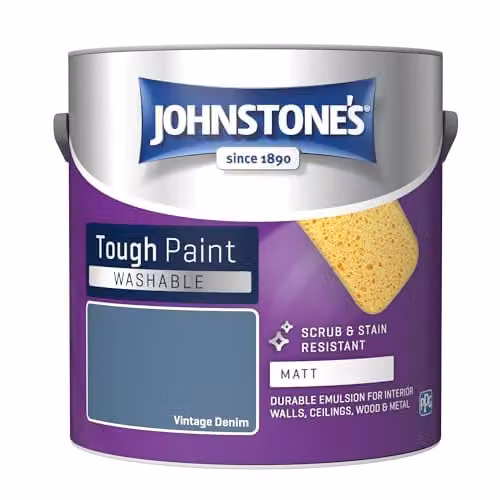 Johnstone's Washable Matt Wall and Ceiling Paint in Blue, 2.5L – 1