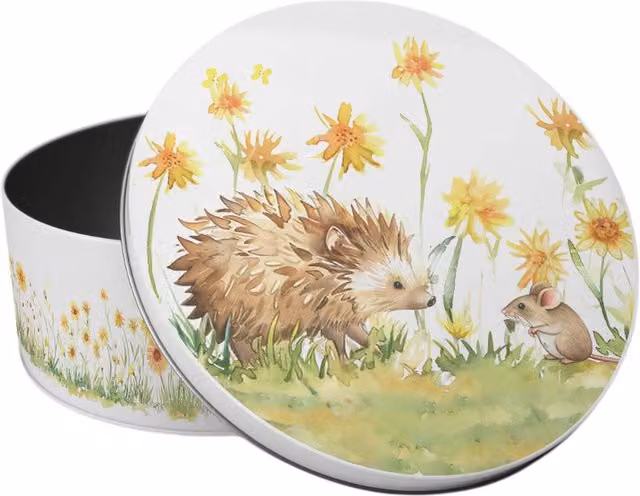 Purely Home Hedgehog & Mouse Round Small Cake Tin, Multicoloured