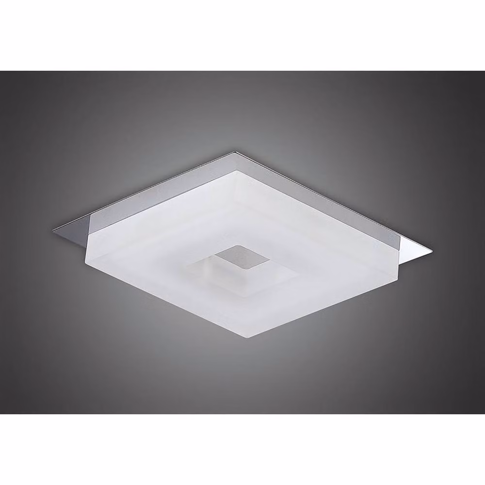 Netlighting Marcel Square Recessed LED Downlight in Chrome, 6W, 550lm, IP44, Warm White – 2