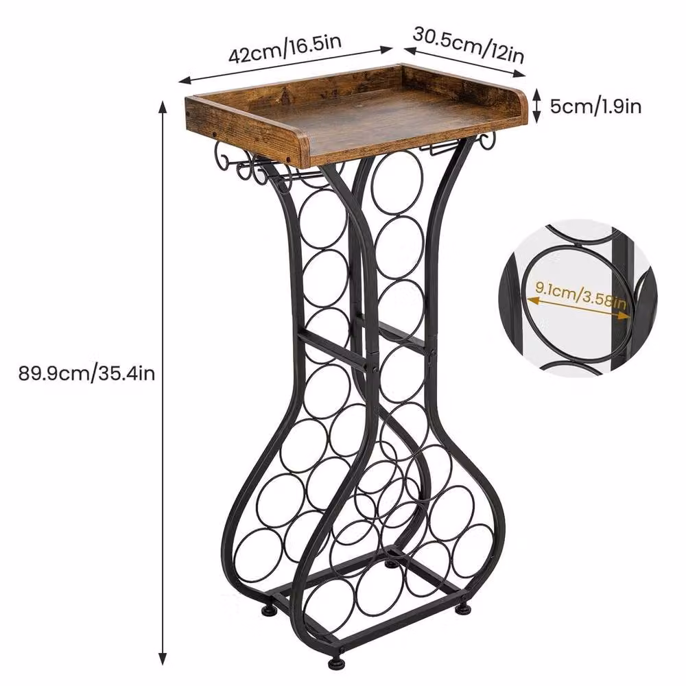 SPETLEK Modern Freestanding Wooden Wine Rack Table in Matt Black – 2
