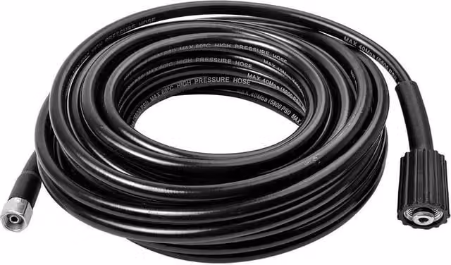 NESTLUNE Black High Pressure Washer Hose Pipe and Jet Wash Lance with Steel and Rubber Construction, 15m