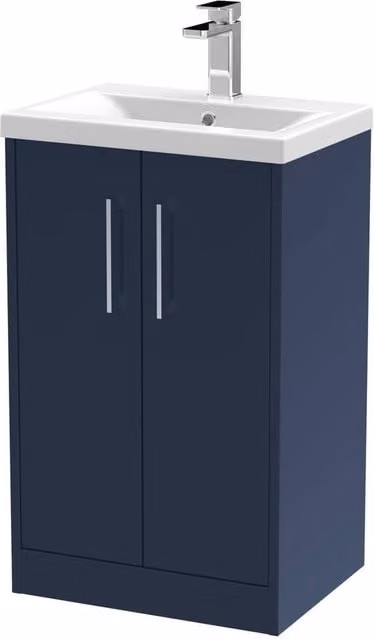 Balterley Winshill Contemporary 2 Door Freestanding Bathroom Vanity Unit, Blue, W: 50 cm