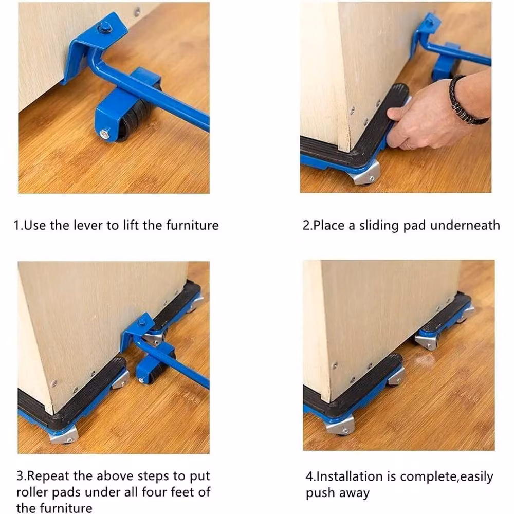 FLAVORA Furniture Shifter Lifter Slider Moving Tool Set in Blue – 5